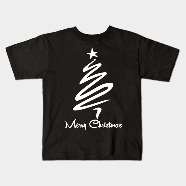 Merry Christmas Tree Kids T-Shirt by All About Nerds